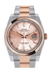 Rolex Datejust 36 Pink Dial Steel And 18K Rose Gold Oyster Watch 116201 / None